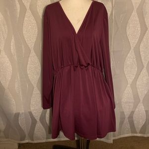 Purple loose fit low V cut